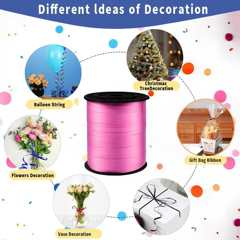 WFAUIBR 500Yard Premium Pink Curling Ribbon Balloon String,3/16" for Gift Wrapping, Balloon Ribbon,Party Birthday Wedding Decoration,Art Crafts,Florist Flowe ﻿ - Image 3